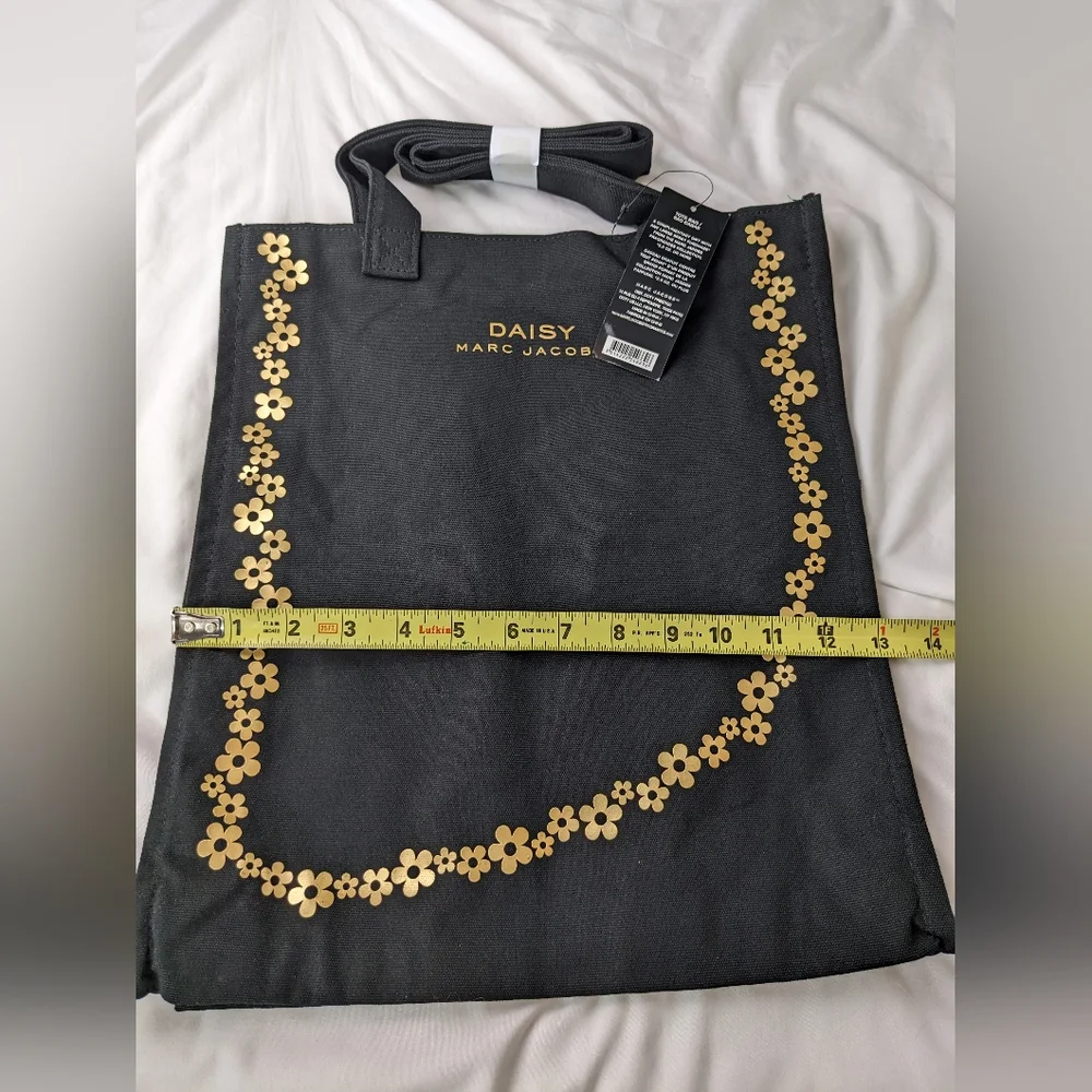 Marc Jacobs Daisy NWT canvas Floral tote bag black gold - Picture 9 of 12